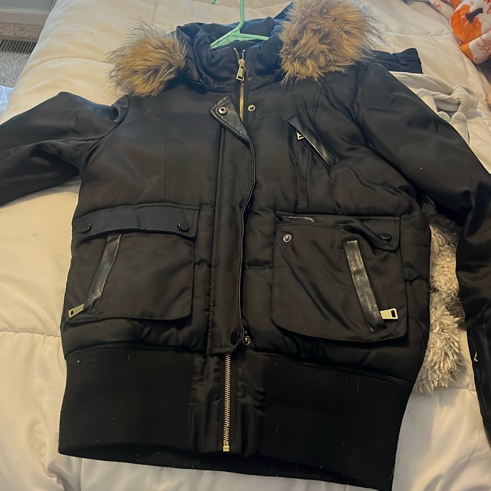 Puffy black warm winter coat